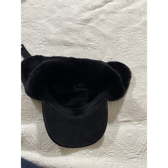UGG Trapper Hat Black Water Resistant Faux Fur Lined Ear Flap P/M New - Picture 6 of 8